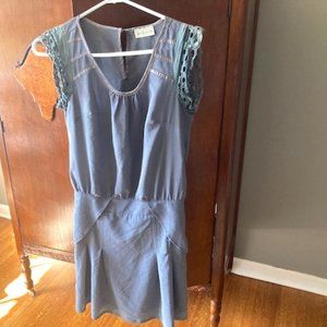 Grey Eyelet Drop Waist Boutique Dress